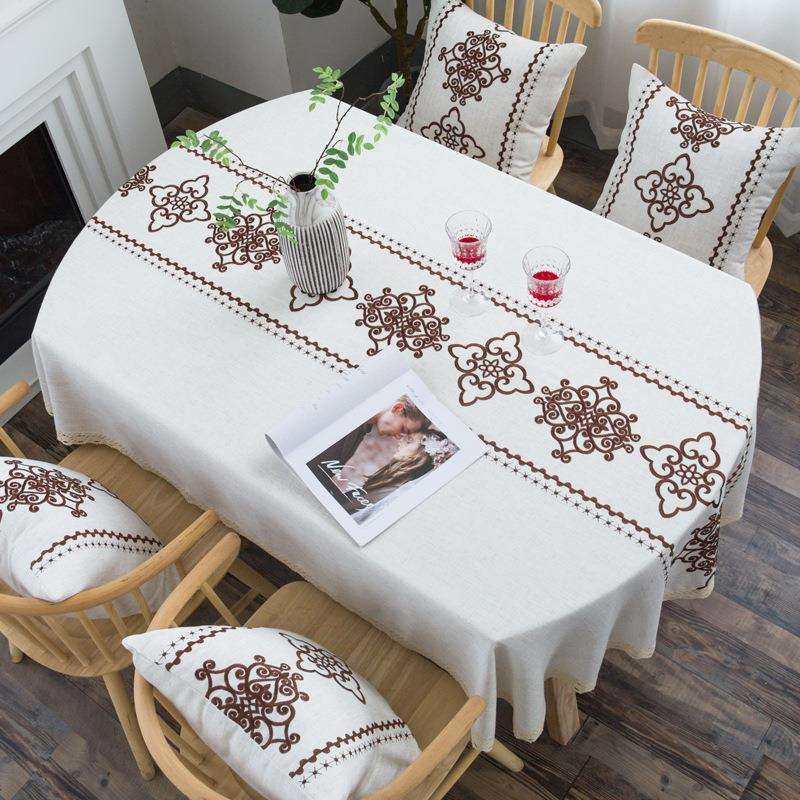 长椭圆餐桌布刺绣绣花棉麻桌布布艺可折叠伸缩桌椭圆形北欧台布,玩具/童车/益智/积木/模型,毛绒/玩偶/公仔/布艺类玩具,淘宝优惠券,粉丝福利购,淘宝优惠卷