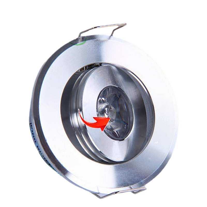 小1w牛眼LED天花灯筒灯 开孔45MM高光砂银220v12v24v48v射灯