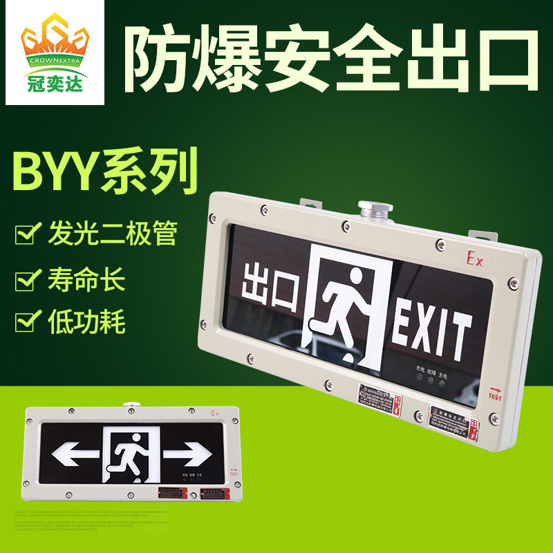 冠奕达防爆安全出口LED防爆标志灯大型疏散指示灯集中控制左向