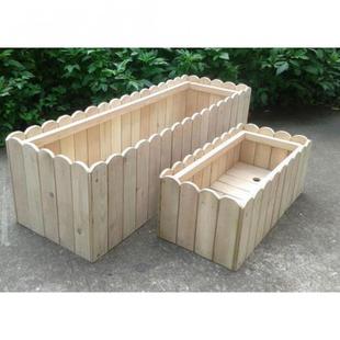 QX定 制户外防腐木花箱长方形花箱室内阳台花槽种菜花盆碳化木种