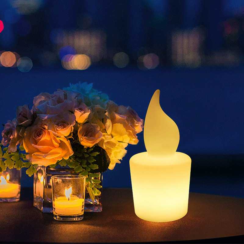 LED充电遥控七彩户外防水蜡烛造型灯民宿酒吧餐厅蜡烛台灯景观灯
