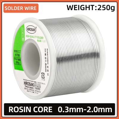 HIROSAKI TIN-LEAD SOLDER WIRE 250G SN60 PB40 ROSIN CORE FLUX