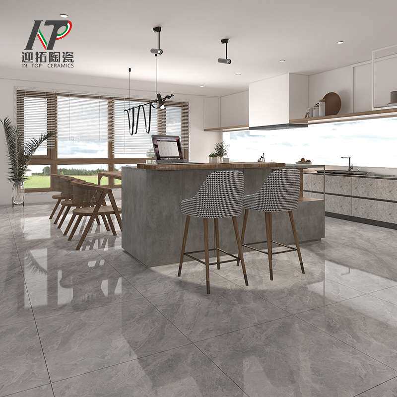 佛山瓷砖无限连纹通体大理石瓷砖800x800现代简约灰色客厅地砖