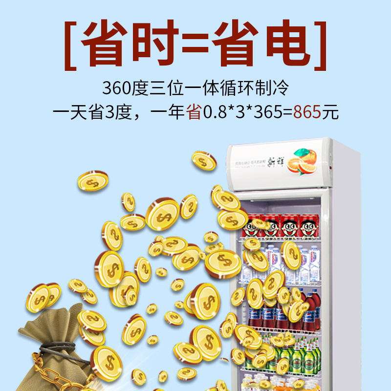啤酒饮料展示柜冷藏超市冰箱立式商用单双门保鲜陈列柜大容量直冷