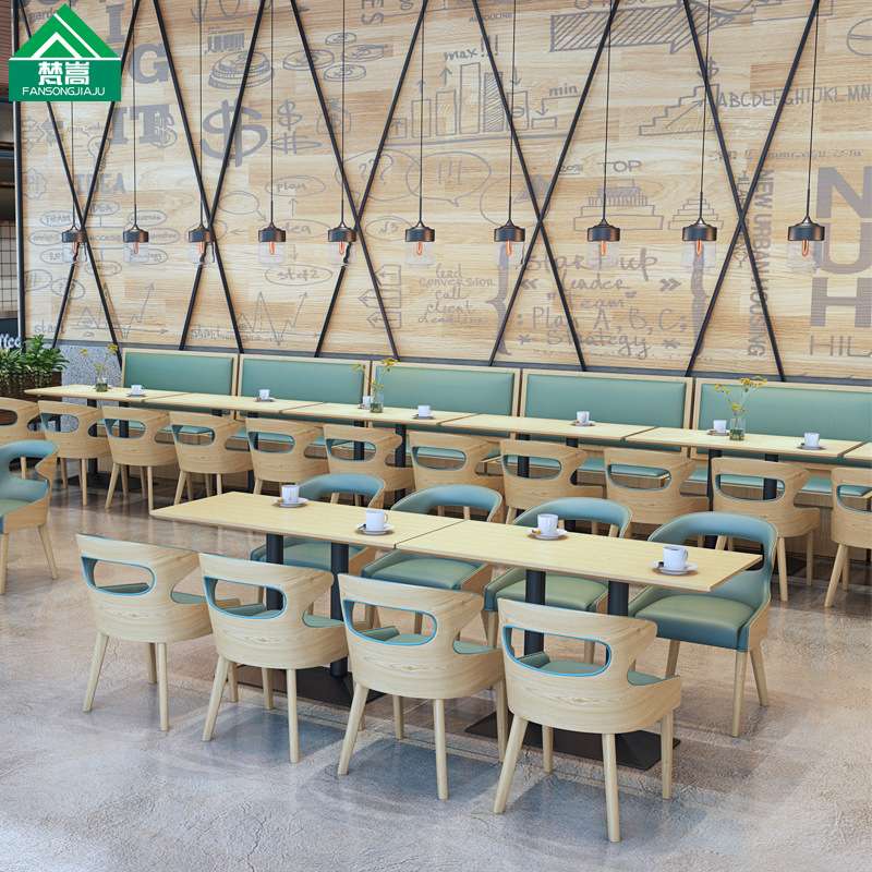 主题餐厅西餐厅桌椅融合餐厅实木餐椅茶楼茶餐厅咖啡店卡座沙发