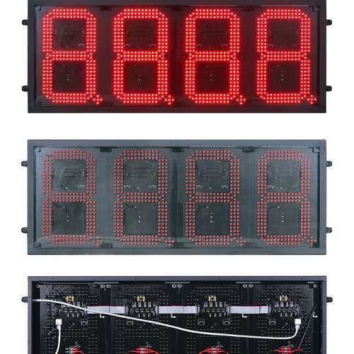 出口墨西哥10寸8888红色数字油价屏高亮LED油价屏厂家