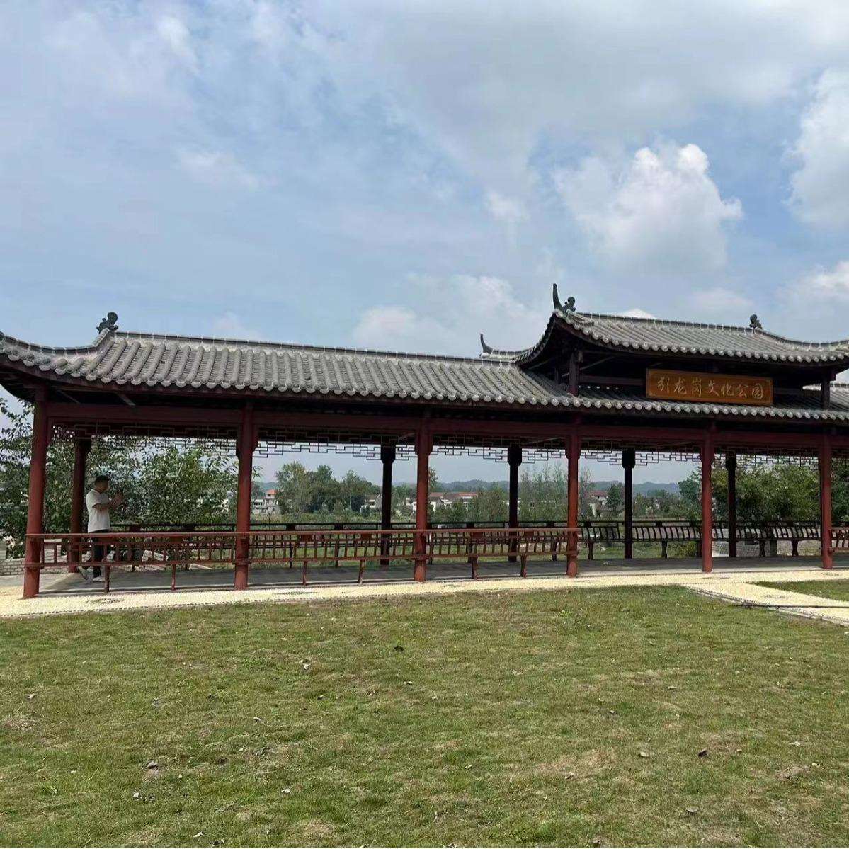 园林长廊户外古建文化长廊木质景观中式花园庭院古建小青瓦长廊