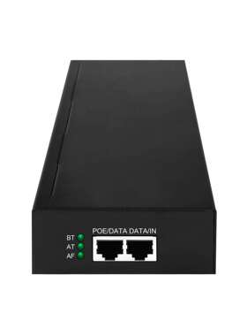 飞纳180W标准POE注入器,1G/2.5G,110-240Vac,802.3af/at/BT