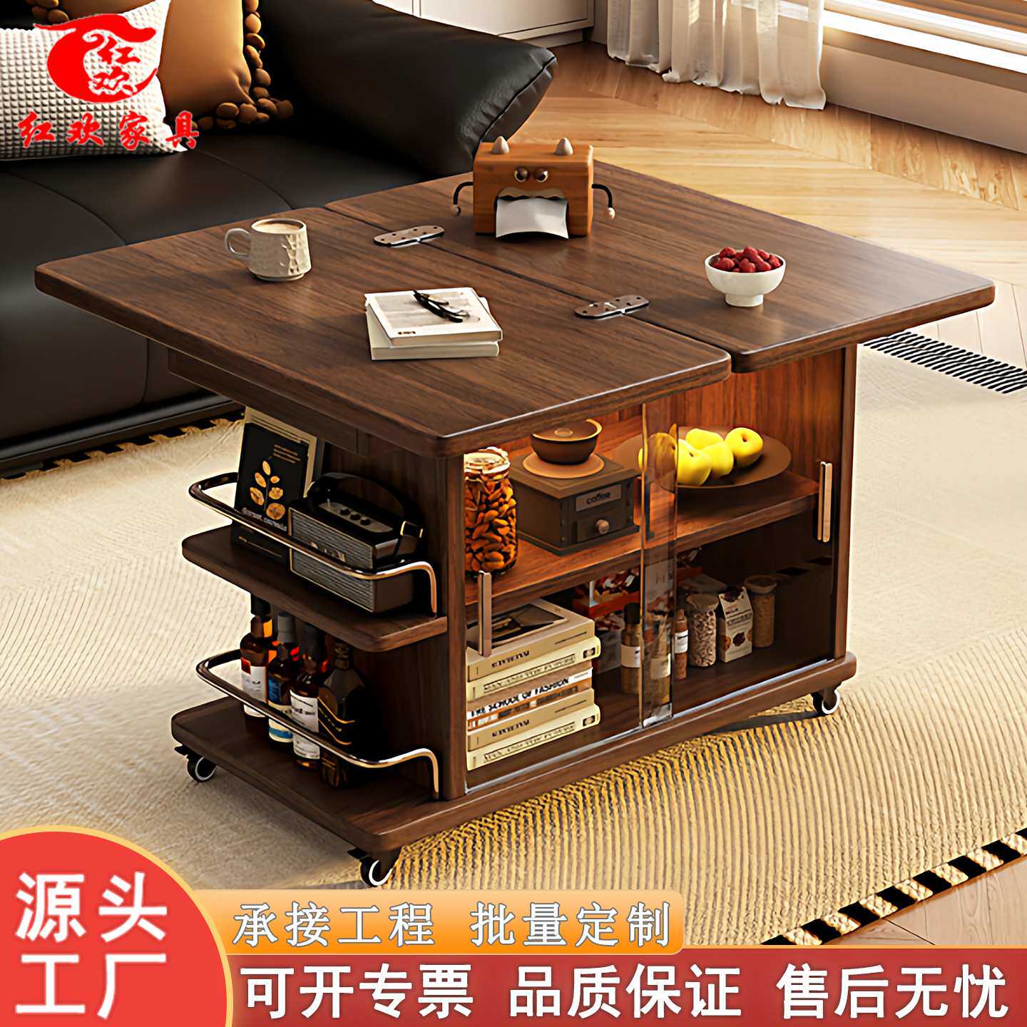 轻奢高级感沙发边柜极简客厅边几现代可移动多功能推车折叠侧边柜