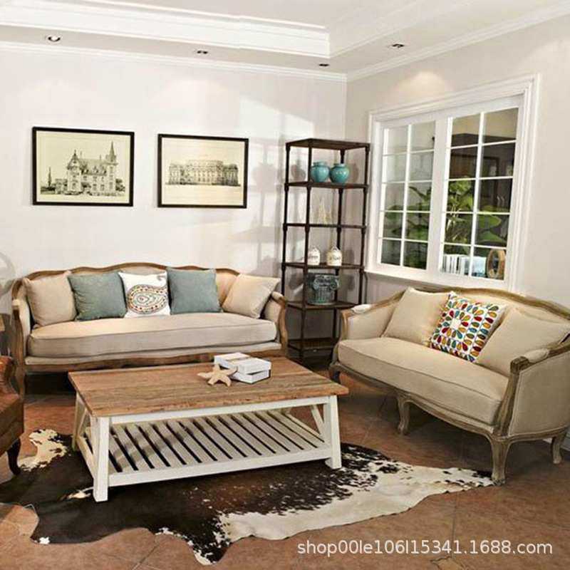 美式简约复古实木软包布艺单双三人客厅休闲民宿客厅酒店阳台沙发,3C数码配件,摄像机配件,淘宝优惠券,粉丝福利购,淘宝优惠卷