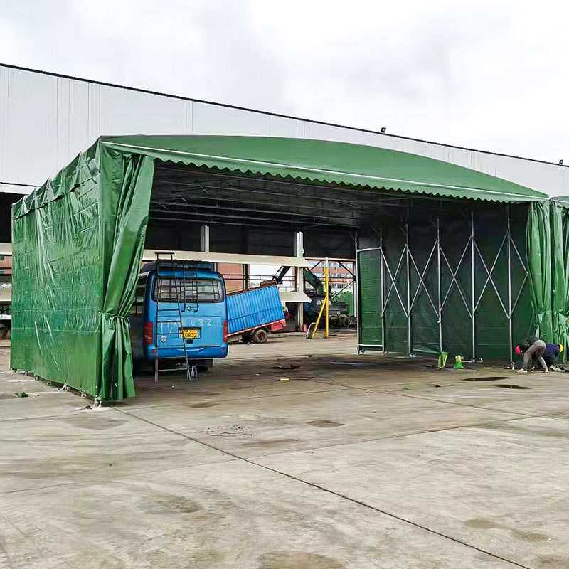 收缩折叠棚厂房过道仓库帐篷物流棚移动推拉雨棚简易车棚电动雨蓬