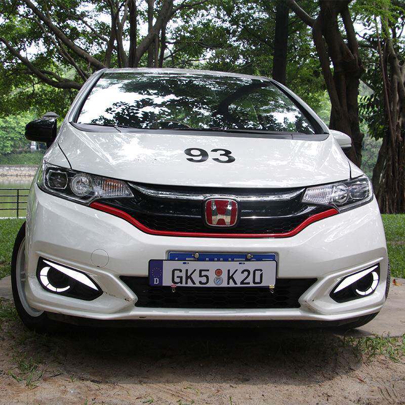 适用于18款本田飞度鹰眼款日行灯改装流光转向l日间行车灯前雾灯