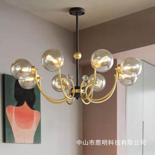 中古简约风魔豆卧室吊灯美式复古客厅灯卧室书房餐厅民宿装饰吊灯