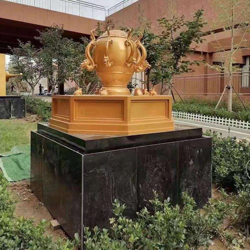 不锈钢地动仪雕塑玄关四大发明铸铜指南针日晷广场学校艺术装饰摆