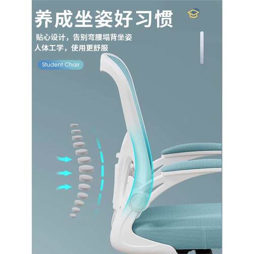 学习椅子久坐舒服办公可升降写字座椅初中学生书桌家用电脑椅