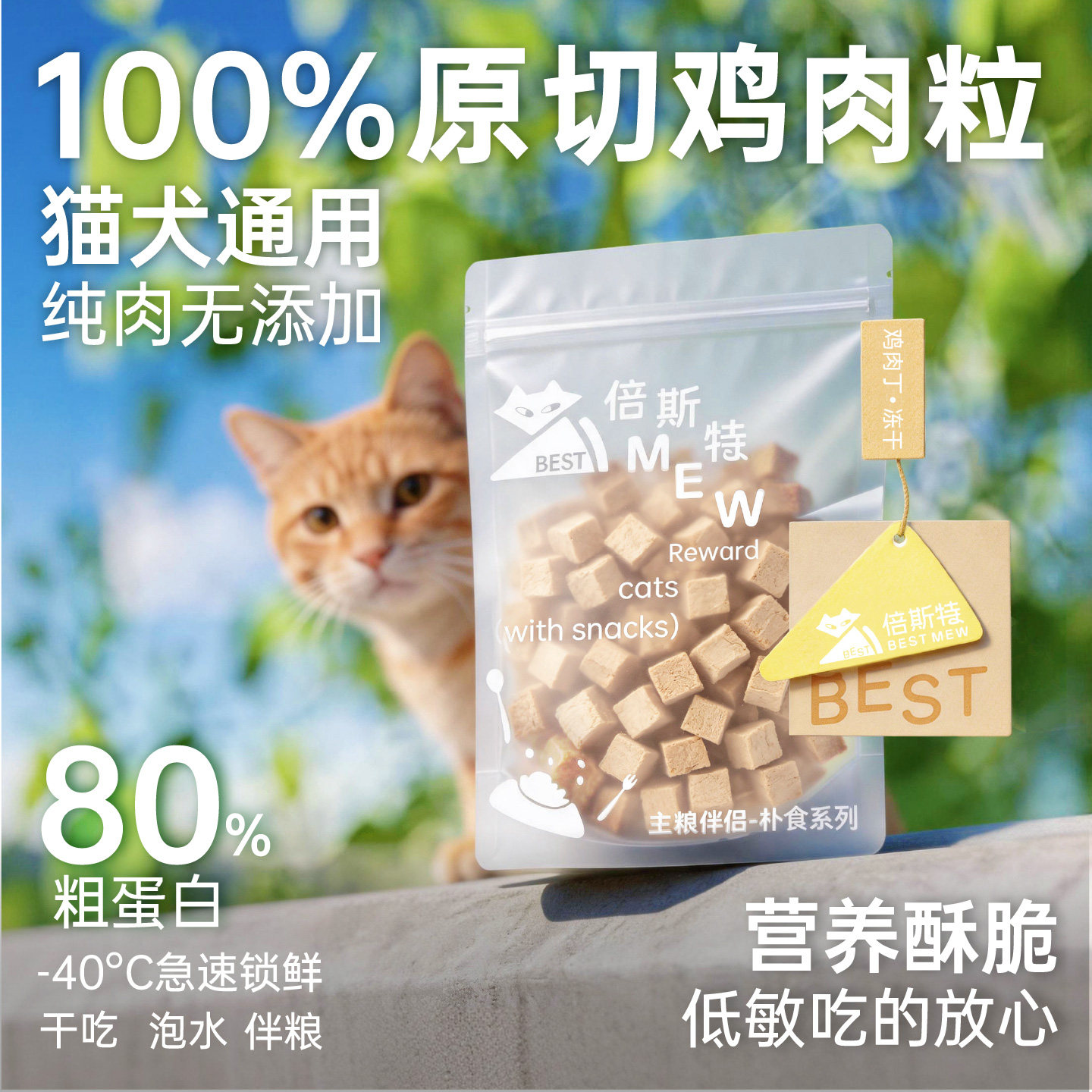 倍斯特猫犬通用鸡胸肉冻干