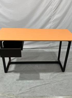 轻奢橙色书桌意式设计师实木写字台书房家具烤漆家用办公电脑桌