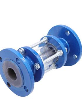 HGS07F46-16C铸钢法兰衬氟视镜 衬四氟玻璃管视盅DN15-200化工用