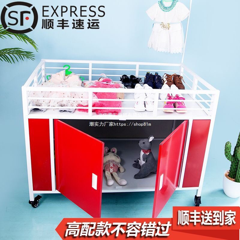 移动摆摊车超市促销台服饰甩货架鞋店特卖车推拉折叠展示架服装店