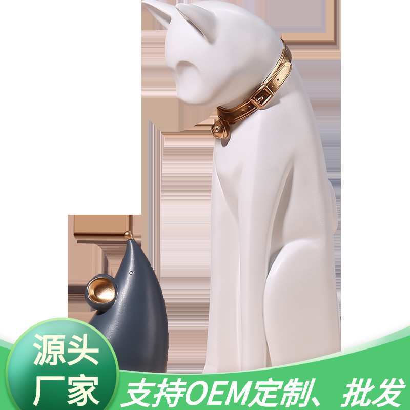 树脂动物摆件家居办公店铺饰品创意礼品 和睦相处现代简约