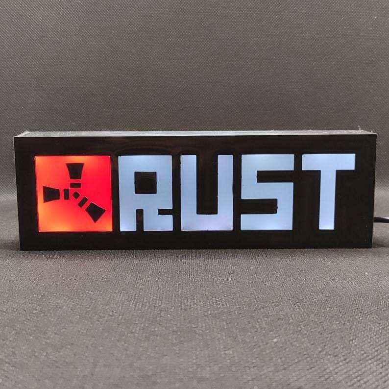 亚马逊热销 rust创意灯箱夜灯游戏周边led灯气氛灯家居装饰