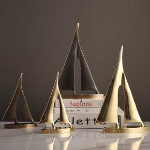 纯铜一帆风顺帆船摆件老板领导办公室办公桌装 饰 饰品电视柜摆设装