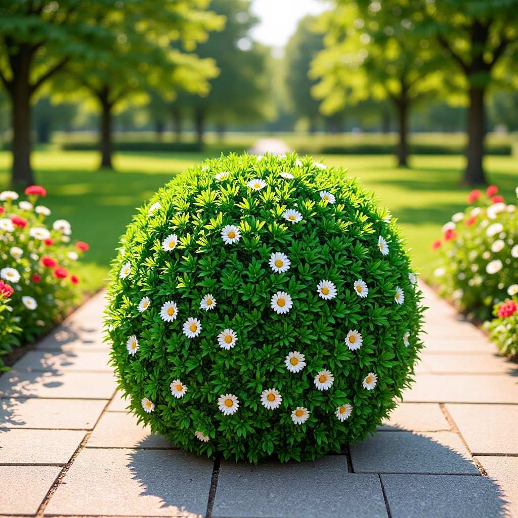 户外绿植井盖遮挡装饰品绿植球仿真金森女贞带花绿植装饰米兰球