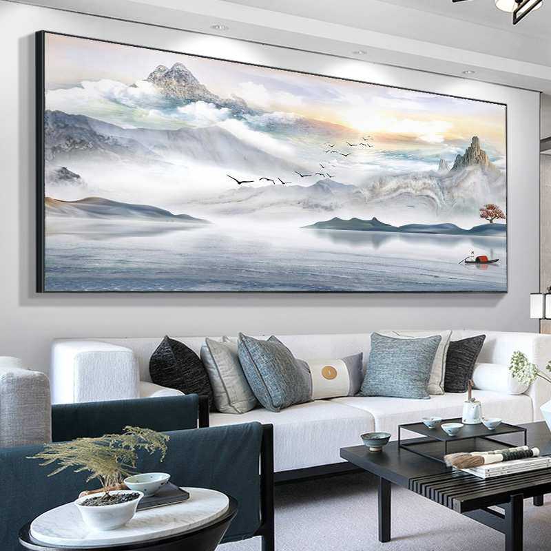 新中式客厅装饰山水风景画沙发背景墙挂画一整幅2024新款大气壁画,模玩/动漫/周边/娃圈三坑/桌游,模型制作工具/辅料耗材,淘宝优惠券,粉丝福利购,淘宝优惠卷