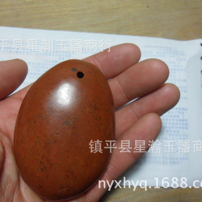 天然山东泗水红砭石刮痧板椭圆形SPA按摩热敷石