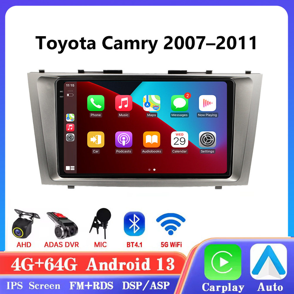 适用于丰田凯美瑞07-11款安卓大屏车载中控导航蓝牙Carplay高清