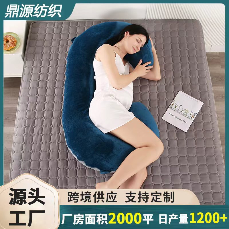 C型水晶绒孕妇枕头可拆洗U型枕大靠垫腰枕工厂外贸抱枕批发