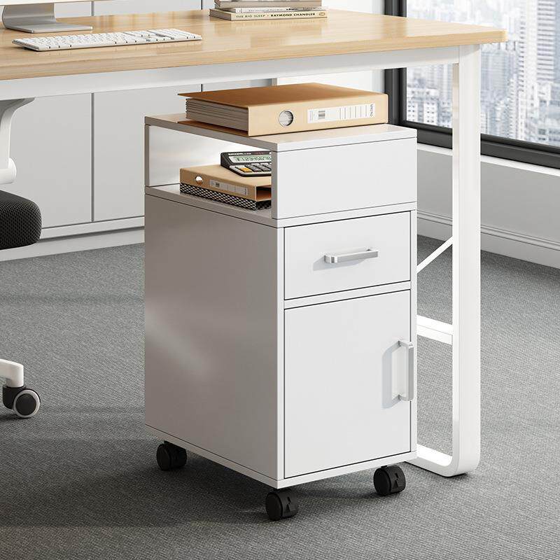 夹缝收纳柜办公室桌下抽屉柜侧边文件储物柜小柜子窄缝移动置物架