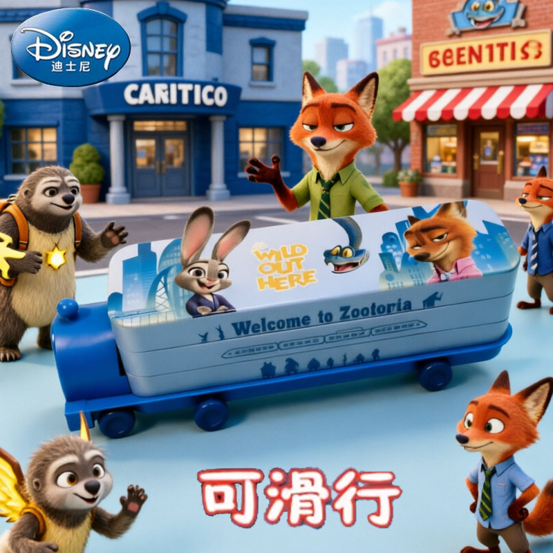 正版疯狂动物城文具盒小学生多功文具盒