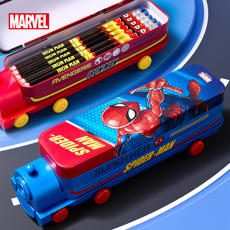 Disney迪士尼文具盒小汽车闪电麦昆铁笔盒三层多功能笔盒幼儿园小学生铅笔盒儿童卡通滑轮汽车铅笔盒红色跑车