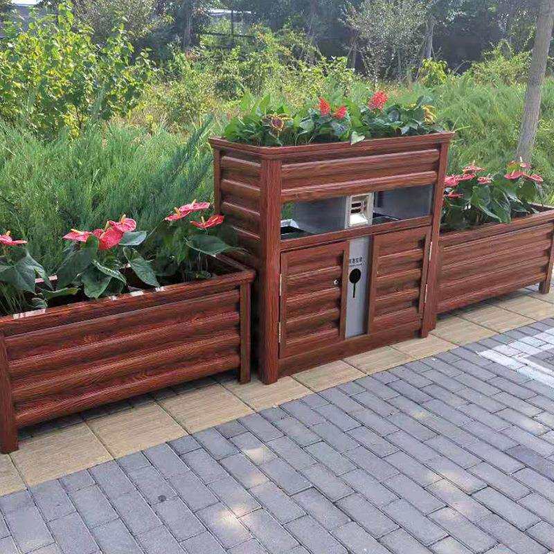 垃圾桶花箱铝合金组合户外花槽道路护栏花坛市政花桶花架
