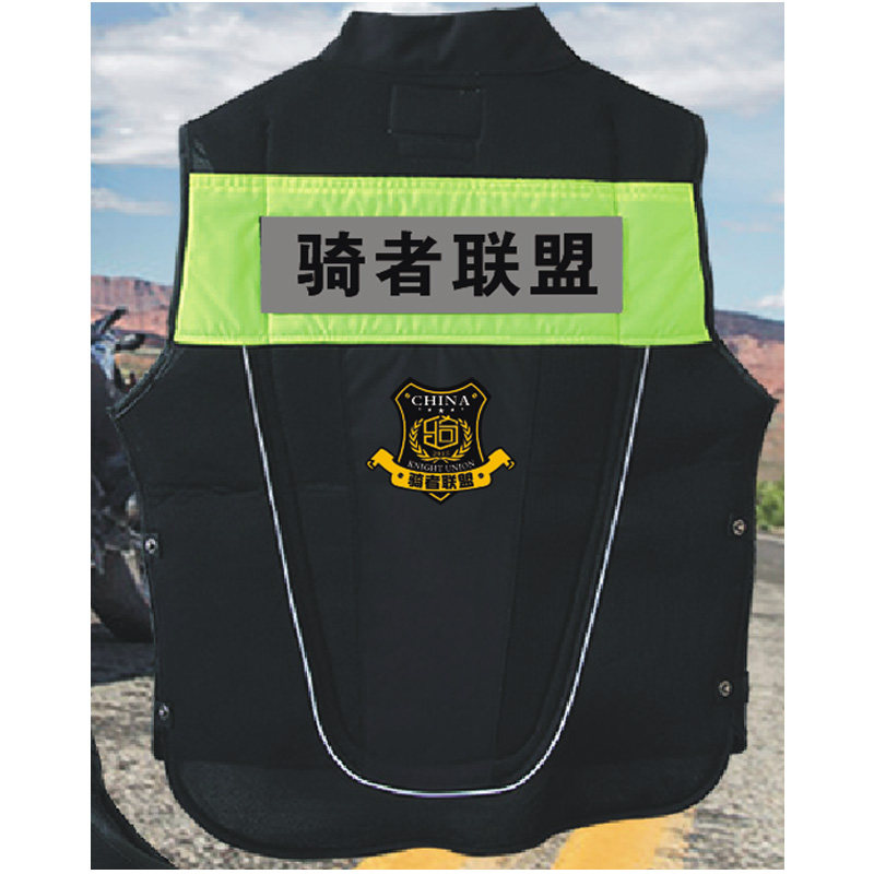 骑托车摩行马甲反光马盟摩旅车队服机车背心骑者联夹安全反光热卖