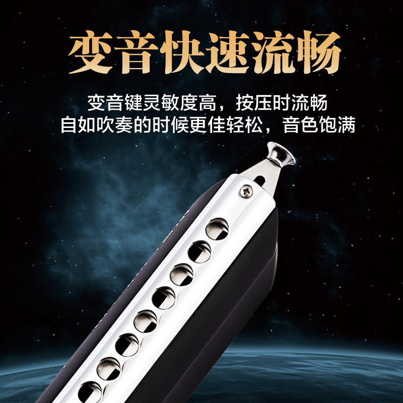 半音业口琴星空Yw48专阶演奏飞繁12孔C调学学者初生入门