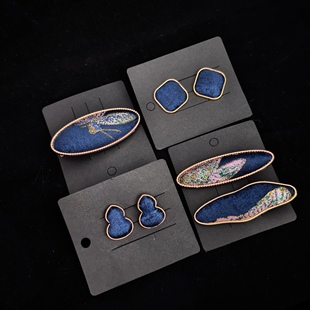 海藏谍影系列名家宋锦系列非遗真丝宋锦手工定制真丝国风发夹卡