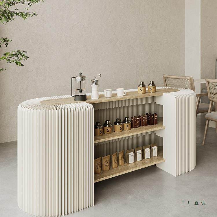 前台迎宾接待台展会移动吧台置物柜折叠前台桌多层置物架柜台展台