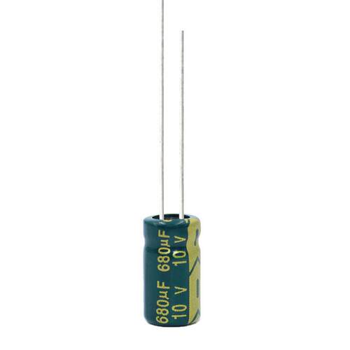 厂家直供10v680uf 10v JCCON绿金 高频低阻充电器铝电解电容6x12