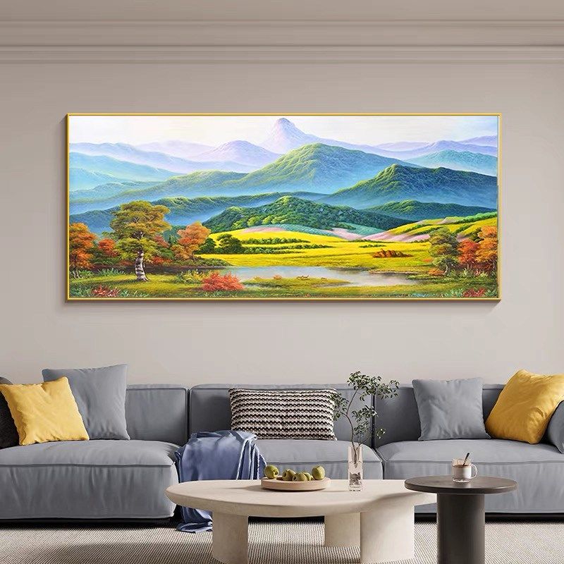 梵高丰收麦田diy数字油画填充填色客厅大尺寸横幅山水画高端挂画