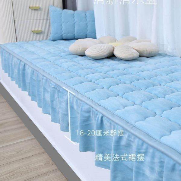 飘窗垫窗台垫阳台榻榻米垫子坐垫毛绒加厚防滑欧式卧室窗毯子定制