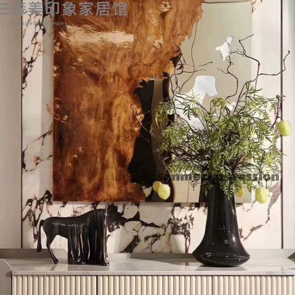 现代简约样板间售楼处玄关柜金属马大理石花器家居桌面装饰品摆件,家居饰品,花瓶,淘宝优惠券,粉丝福利购,淘宝优惠卷