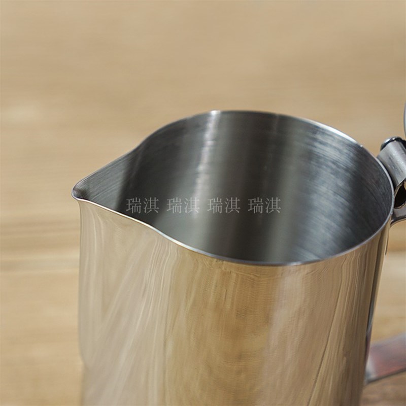 不锈钢带盖拉花杯花式咖啡奶泡杯2L尖嘴拉花缸拉茶壶2000ML奶泡杯
