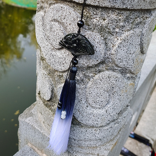 侍神令周边晴明扇子古风折扇手工绫绢布中国风古装 汉服男扇