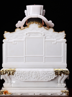 招财汉白玉财神摆件大号彩绘玉财神爷佛像龙椅文财神客厅店铺供奉