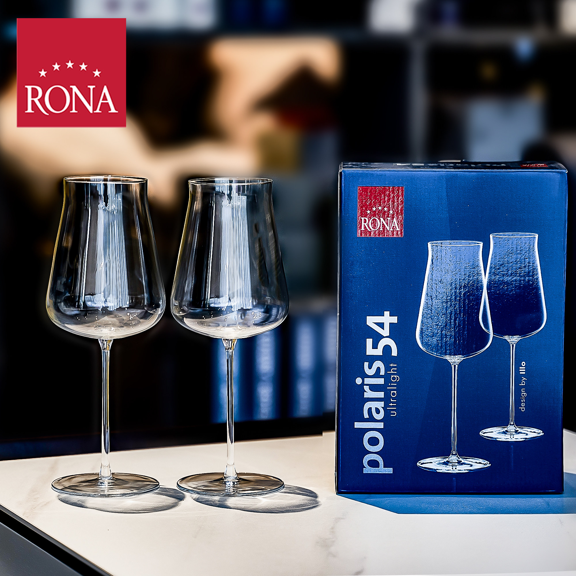 RONA进口波尔多红酒杯高脚杯水晶玻璃轻薄高端奢华水晶葡萄酒杯