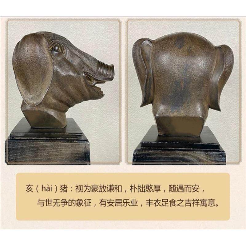 铜祥德工艺纯铜十二生肖兽首摆件古圆明园1:1原比例复制 12铜首