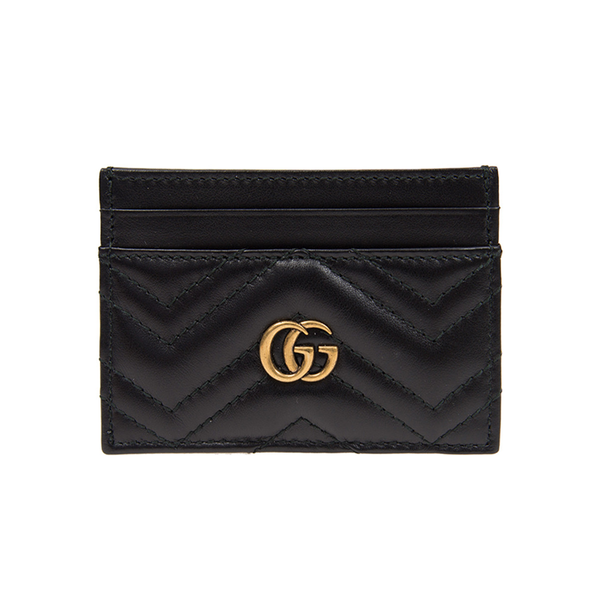 GUCCI古驰情侣款金色双G卡包卡夹443127