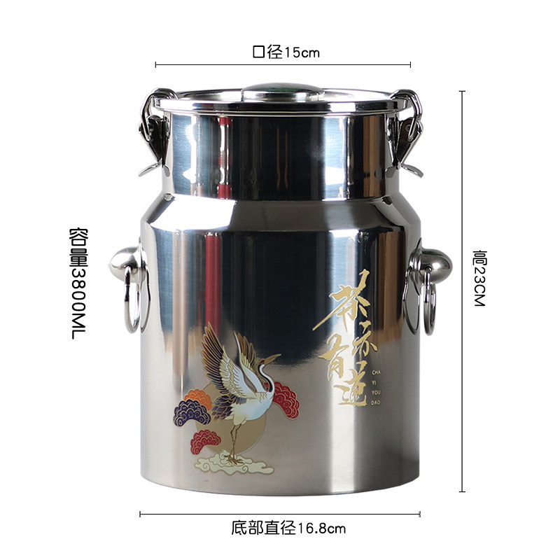 大容量304不锈钢装茶叶罐家用高档防潮密封罐大号茶具茶仓茶罐